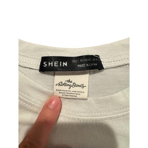 SHEIN Rolling Stones Graphic Tee Size L White Band T-Shirt Some Girls Tour 2022 - Picture 4 of 5